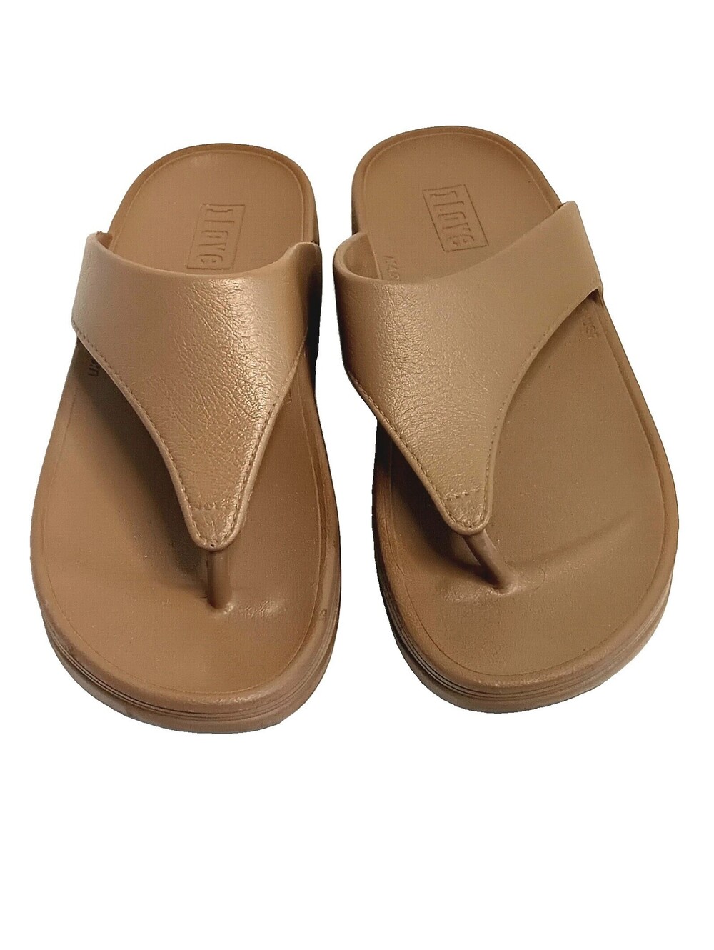Flip Flop Women’s Toe Post I Love Sandals Size 7 Wedge Brown 1” Beach Water Shoe